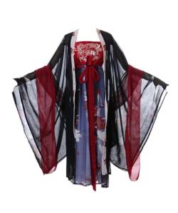Kawaii-Story Han-005 Hanfu Kleid schwarz blau traditional 3-Teile China Kleidung Cosplay Robe Kostüm bestickt (Han-005, M) von Kawaii-Story