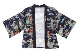 Kawaii-Story KJ-05-1 grau blau Night Parade of 100 Demons Japan Ghost Tales Haori Über-Jacke Geisha Kimono Yukata Harajuku von Kawaii-Story