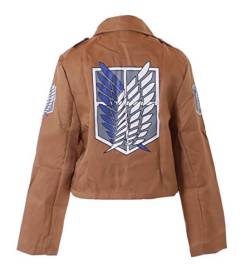 Kawaii-Story MN-105 Aufklärungstrupp Jacke braun Mikasa Eren Levi Unisex Kostüm für Attack Titan Fans Cosplay (L) von Kawaii-Story