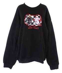 Kawaii-Story TS-330 Schwarz Herz Engel Hase Teufel Bär Oversized Sweatshirt Pullover Pastel Goth von Kawaii-Story