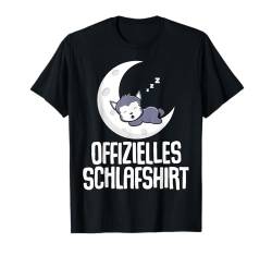 Offizielles Schlafshirt Pyjama Nachthemd Wolf Fun Geschenk T-Shirt von Kawaii Wolf Geschenkidee Langschläfer Faulenzer