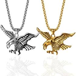 Kawailay 2 Stück Adler Halskette - Gold und Silber von Kawailay