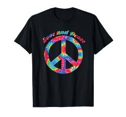 Love Peace 60er 70er Jahre Hippie Frieden Kostüm Tie Dye T-Shirt von Kay79P