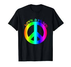 Love Peace 60er 70er Jahre Hippie-Kostüm Regenbogen T-Shirt von Kay79P