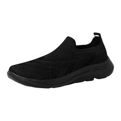 Kayferli Weiße Sneaker Damen und Herren Damen-Einzelschuhe Lässige Einzelschuhe Sportschuhe mit Kapuze Vielseitige Mesh-atmungsaktive Fly Woven-Schuhe Gesundheitsschuhe Damen (Black, 41) von Kayferli