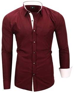 Kayhan Herren Hemd, TwoFace Bordeaux 6XL von Kayhan