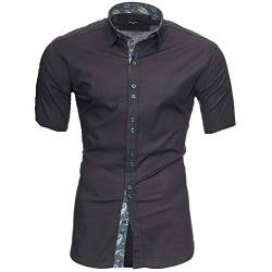 Kayhan Herren Hemd Kurzarm ROYAL Paisley Grau S von Kayhan