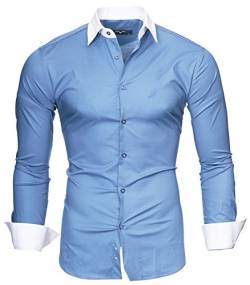 Kayhan Herren Hemd Mailand, Hellblau 5XL von Kayhan