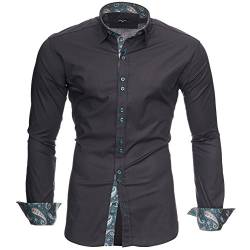 Kayhan Herren Hemd ROYAL Paisley Grau (5XL) von Kayhan