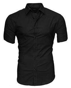 Kayhan Herren Kurzarm Hemd Caribic Schwarz 4XL von Kayhan