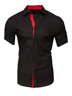 Kayhan Herren Kurzarm Hemd Florida Black/RED 5XL von Kayhan