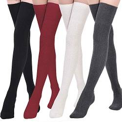 Kayhoma Extra lange Baumwolle Oberschenkelhohe Socken Overkneehohe Stiefel Strümpfe Baumwolle Beinstulpen - - Einheitsgröße von Kayhoma