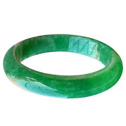 KayuHpFQ Echter Smaragd-Jade-Armreif für Männer und Frauen, natürliches burmesisches Jade-Sonnengrün-Jaspis-Armband, Geschenk, zertifizierter Jadeit-Schmuck der Güteklasse A,56mm von KayuHpFQ