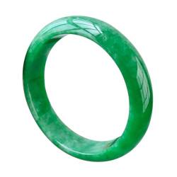 KayuHpFQ Natürlicher Jade-Armreif für Frauengeschenke, vollgrüner Jadeit-Armreif, zertifizierte Jadestein-Armbänder, einzigartiges Schmuckgeschenk für Liebhaber,54mm von KayuHpFQ