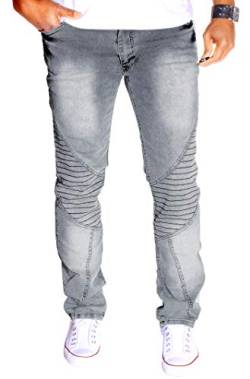 Kc-1981 Herren Herren Jeans Hose Auffälig mit Farbdruck Freizeit Baumwolle Clubwear Cargo Denim (W29/L32, Grau (3119)) von Kc-1981