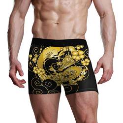 Gold Japanische Drachen Tattoo Herren Unterwäsche Tier Boxer Briefs Shorts Trunks Weiche Unterhose für Männer Jungen S Gr. X-Large, mehrfarbig von Kcldeci