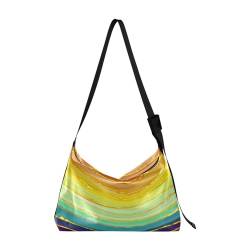 Kcldeci Allzweck-Sporttaschen, Tragetaschen, Giltter, Regenbogen-Linie, Sporttaschen, Bauchtaschen, Handtaschen, Crossbody-Taschen, mehrfarbig, Einheitsgröße von Kcldeci