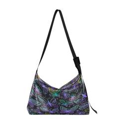 Kcldeci Allzweck-Sporttaschen, Tragetaschen, helle Schmetterlinge, magische Farbe, Sporttaschen, Bauchtaschen, Handtaschen, Crossbody-Taschen, mehrfarbig, Einheitsgröße von Kcldeci