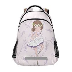 Kcldeci Ballettmädchen Vorschulrucksack Ballerina mit Blumen Kindergarten Little Kid Kleinkind Schulrucksäcke Büchertasche für Jungen und Mädchen mit Brustgurt von Kcldeci