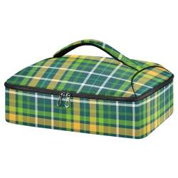 Kcldeci Isolierte Thermotasche für heiße oder kalte Speisen, Buffalo Check Saint Patrick Isolierte Tragetasche für Potluck Cookouts Partys, Picknick, Lasagne Lugger, mehrfarbig, Einheitsgröße, Zuhause von Kcldeci