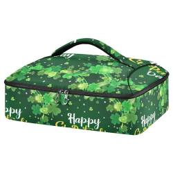 Kcldeci Isolierte Thermotasche für heiße oder kalte Speisen, Happy St. Patrick's Day Kleeblatt, isolierte Tragetasche für Potluck Cookouts Partys, Picknick, Lasagne Lugger, mehrfarbig, Einheitsgröße, von Kcldeci