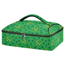 Kcldeci Isolierte Thermotasche für heiße oder kalte Speisen, Happy St. Patricks Day Kleeblatt, isolierte Tragetasche für Potluck Cookouts Partys, Picknick, Lasagne Lugger, mehrfarbig, Einheitsgröße, von Kcldeci