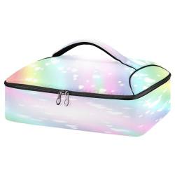 Kcldeci Isolierte Thermotasche für heiße oder kalte Speisen, Herz-Regenbogen-Weihnachts-Tragetasche für Potluck-Cookout-Partys, Picknick, Lasagne-Lugger, mehrfarbig, Einheitsgröße, Zuhause von Kcldeci