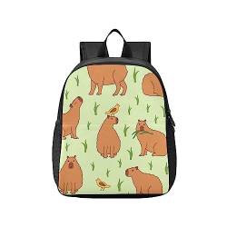 Kcldeci Kinder Rucksäcke Capybara Charaktere Mädchen Jungen Büchertasche für Vorschule Grundschule Kindergarten Schultaschen, mehrfarbig, 11x14x1 in von Kcldeci
