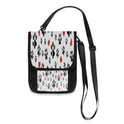 Kcldeci Reisebrieftasche, Geldbörse, Handytasche, Crossbody-Tasche, Hundepfote, Katze, Herz, Liebe, Reise-Halstasche, Reisepasshülle für Damen und Herren, mehrfarbig, Einheitsgröße, Casual von Kcldeci