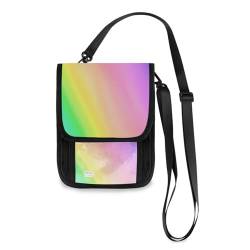 Kcldeci Reisebrieftasche, Geldbörse, Handytasche, Crossbody-Tasche, Regenbogenfarben, Pastellfarben, Reisepasstasche für Damen und Herren, mehrfarbig, Einheitsgröße, Casual von Kcldeci