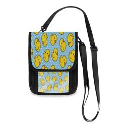 Kcldeci Reisebrieftaschen, Geldbörsen, Handytaschen, Crossbody-Taschen, Cartoon-Design, niedliche Ente, Reisepasshülle für Damen und Herren, mehrfarbig, Einheitsgröße, Casual von Kcldeci