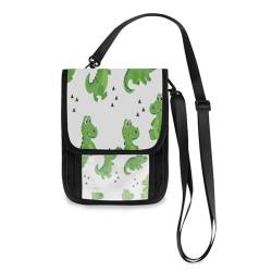 Kcldeci Reisebrieftaschen, Geldbörsen, Handytaschen, Crossbody-Taschen, Cartoon-Krokodile, Reise-Halstasche, Reisepasshülle für Damen und Herren, mehrfarbig, Einheitsgröße, Casual von Kcldeci