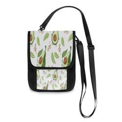 Kcldeci Reisebrieftaschen, Geldbörsen, Handytaschen, Crossbody-Taschen, niedliche Avocado-Reise-Halstasche, Reisepasshülle für Damen und Herren, mehrfarbig, Einheitsgröße, Casual von Kcldeci