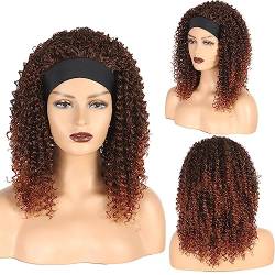 Stirnband-Perücke, Blonde Perücke Mit Stirnband, Afro-Kinky-Locken, Natürliche Kunstfaser-Perücke, Damen, Natürlicher Effekt, Keine Spitze, Lange Gewellte Perücke G von Kcolic