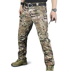 Kdtoll Herren Cargo Hose Wasserdicht Arbeitshose Slim Fit Militär Taktische Hosen Stretch Combat Wanderhose mit Multi Taschen, Cp Camouflage (Ix7), 31-35 von Kdtoll