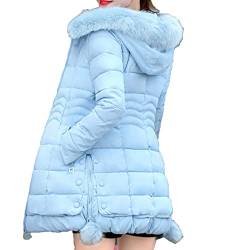 Baumwollwattierte Jacke Damen Mittellange Winter Damen Baumwollwattierte Jacke Pelzkragen Daunen Baumwollwattierte Jacke DüNner Abnehmenmantel von KeYIlowys