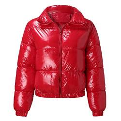 KeYIlowys GläNzende Brotjacke Daunenjacke Aus Baumwolle Jacke Jacke Mode Warme Reine Farbe Daunenjacke Brotjacke von KeYIlowys