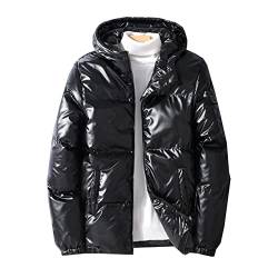 KeYIlowys Winter Dicke Daunenjacke Herren Kurzer Abschnitt Jugend Gut Aussehend LäSsige Mode Pailletten Mit Kapuze Wattierte Jacke Herren von KeYIlowys