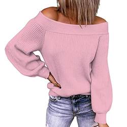 One-Shoulder Solid Color Pullover Damen Off-The-Shoulder Loser Pullover Herbst Und Winter von KeYIlowys