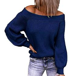 One-Shoulder Solid Color Pullover Damen Off-The-Shoulder Loser Pullover Herbst Und Winter von KeYIlowys