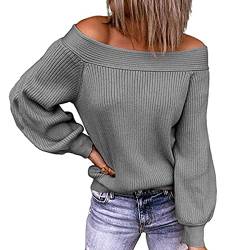 One-Shoulder Solid Color Pullover Damen Off-The-Shoulder Loser Pullover Herbst Und Winter von KeYIlowys