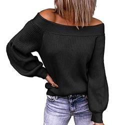 One-Shoulder Solid Color Pullover Damen Off-The-Shoulder Loser Pullover Herbst Und Winter von KeYIlowys