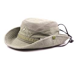 KeepSa Baumwolle Sonnenhut Herren Sommerhut UV Schutz Wanderhut Fischerhut Trekking Faltbar SafariHut mit Kinnband Outdoor Buschhut Hiking Bucket Hat von KeepSa