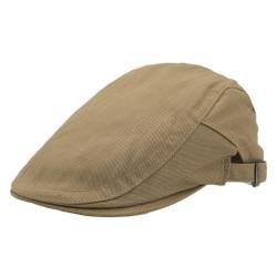 KeepSa Herren Newsboy Schiebermütze Flatcap Baumwolle Tellermütze Schlägermütze Gatsby Ivy Barett Cap Schirmmützen Hut Sommer Atmungsaktiv Verstellbare Vintage Cabbie Cap 56-59CM von KeepSa