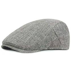 KeepSa Herren Rein Hanf Flatcap Gatsby Ivy Irish Hat Newsboy Schirmmütze von KeepSa