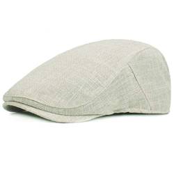 KeepSa Herren Rein Hanf Flatcap Gatsby Ivy Irish Hat Newsboy Schirmmütze von KeepSa