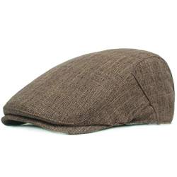 KeepSa Herren Rein Hanf Flatcap Gatsby Ivy Irish Hat Newsboy Schirmmütze von KeepSa