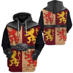 Historische Figur 3D-Druck Kapuzenpullover Colonial King Cosplay Kostüm Armee Uniform Sweatshirt von Keephen