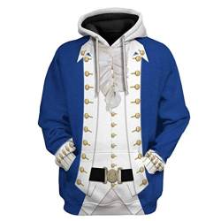 Historische Figur 3D-Druck Kapuzenpullover Colonial King Cosplay Kostüm Armee Uniform Sweatshirt von Keephen