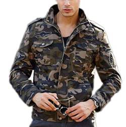 Keephen Herren Military Jacken Lässige Combat Camo Jacke Mantel Full Zip Army Jacke von Keephen